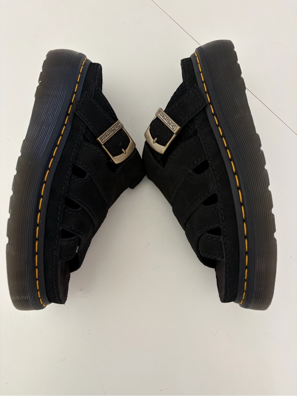 Dr. Martens Maxxy Slide Black Suede Platform Sandals Women’s Size 9 - Picture 4 of 9